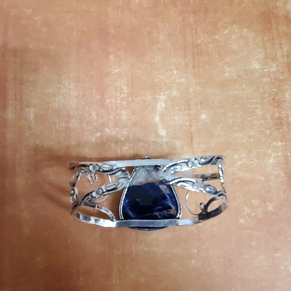 New Sodalite 925 Silver Cuff Bracelet. - Picture 5 of 8